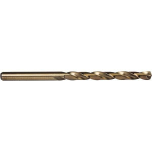 Precision Twist Drill 37/64" 135° Spiral Flute Cobalt Taper Length Drill Bit Oxide/Gold Finish, 4-7/8" Flute Length, 8-3/4" OAL, Notched Point, Straight Shank, Series M51CO 051337 - 78556651