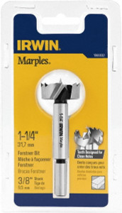 IRWIN 1-1/4" Uncoated Carbon Steel Forstner Drill Bit 3/8" Shank Diam, Straight Shank 1966932 - 37831823
