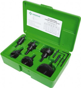Greenlee 11 Piece, 7/8 to 2-1/2" Cutter Diam, 0.187" Cutting Depth, Carbide Annular Cutter Set Oxide Finish 628 - 35854108