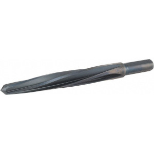 Hertel 21/32" Reamer Diam, 1/2" Straight Shank with Flats, Bridge Reamer Spiral Flute, 6-3/8" Long, Right Hand Cut, Left Hand Spiral, High Speed Steel 2341543 - 30162705