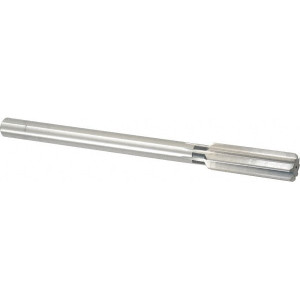 Cleveland Twist Drill 27/32" Diam 8-Flute Straight Shank Straight Flute High Speed Steel Chucking Reamer Bright Finish, 9-1/2" OAL, 2-1/2" Flute Length, RH Cut, RH Spiral C26811 - 63751549