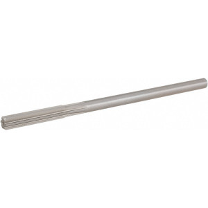 Hertel 0.373" Diam 6-Flute Straight Shank Straight Flute High Speed Steel Dowel Pin Chucking Reamer Bright Finish, 7" OAL, 1-3/4" Flute Length, RH Cut, RH Spiral 2558377 - 30146815