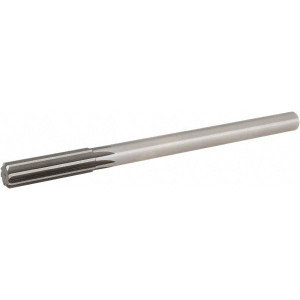 Hertel 0.517" Diam 6-Flute Straight Shank Straight Flute High Speed Steel Chucking Reamer Bright Finish, 8" OAL, 2" Flute Length, RH Cut, RH Spiral 72035173 - 30153878