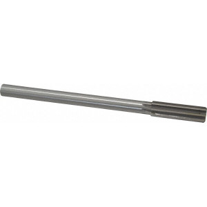 Made in USA 0.688" Diam 8-Flute Straight Shank Straight Flute High Speed Steel Chucking Reamer Bright Finish, 9" OAL, 2-1/4" Flute Length, RH Cut, RH Spiral 433-0.6880 - 72036882