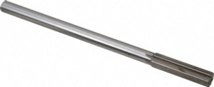 Value Collection 0.524" Diam Straight Shank Straight Flute High Speed Steel Chucking Reamer Bright Finish, 8" OAL, 2" Flute Length, RH Cut, RH Spiral SM0405240 - 74944539