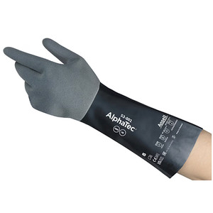 Ansell AlphaTEC™ Black  Neoprene & Nitrile-Coated General Purpose Chemical Resistant Gloves 53-001/10 - 15877905