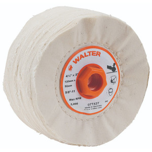 Walter Surface Technologies LINE-MATE Buffing Drum, 4-3/4" Diameter, 2" Width, Grade: Fold Cotton - 07T427