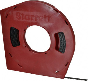 Starrett Band Saw Blade Coil Stock: 3/8" Blade Width, 100' Coil Length, 0.025" Blade Thickness, Carbon Steel Toothed Edge, Raker Set, Flexible Back, Constant Pitch 13831 - 73253098