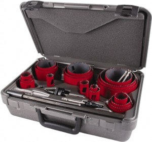 M.K. MORSE Contractor's Hole Saw Kit: 25 Pc, 3/4 to 4-3/4" Dia Bi-Metal, Includes Arbor Adapter & Hole Saw 177788 - 32551426