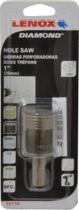 Lenox Hole Saw: 1" Saw Dia, 1-1/8" Cut Depth Diamond Grit, Continuous Edge 12114 - 08347247