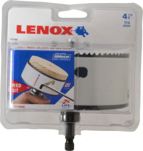 Lenox Hole Saw: 4-1/2" Saw Dia, 1-1/2" Cut Depth Bi-Metal, Toothed Edge 1773006 - 48434773