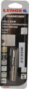 Lenox Hole Saw: 5/16" Saw Dia, 1-1/8" Cut Depth Diamond Grit, Continuous Edge 12108 - 08347189