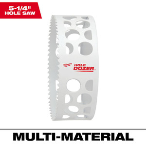 Milwaukee Tool Hole Saws, Saw Diameter (Inch): 5-1/4, Saw Material: Bi-Metal, Cutting Depth (Inch): 1-5/8, Material Application: Multi-Purpose, Pitch Pattern: Constant, Color: White, Red 49-56-0244 - 95300513