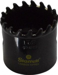 Starrett Hole Saw: 1-7/8" Saw Dia, 1-5/8" Cut Depth Carbide Tipped, Toothed Edge 65623 - 86460417