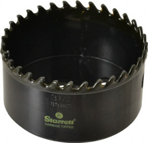 Starrett Hole Saw: 3-1/2" Saw Dia, 1-5/8" Cut Depth Carbide Tipped, Toothed Edge 65634 - 86460524