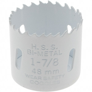 Value Collection Hole Saw: 1-7/8" Saw Dia, 1-1/2" Cut Depth Bi-Metal, Toothed Edge BD3157 - 45655529