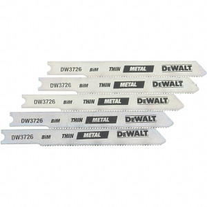 DeWALT Jigsaw Blade: High Carbon Steel, 24 TPI, 0.0313" Blade Thickness, 0.3" Blade Width U-Shank, Toothed Cutting Edge DW3726-5 - 59551721