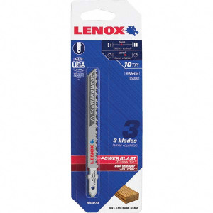 Lenox Jigsaw Blade: Bi-Metal, 10 TPI, 0.058" Blade Thickness, 5/16" Blade Width U-Shank, Toothed Cutting Edge 1990961 - 47745708