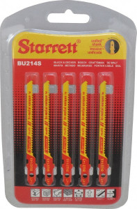 Starrett Jigsaw Blade: Bi-Metal, 14 TPI, 0.04" Blade Thickness, 3/16" Blade Width U-Shank, Toothed Cutting Edge 68725 - 77010122