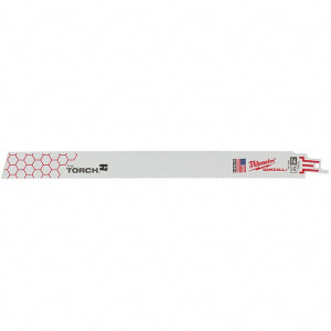 Milwaukee Tool Reciprocating Saw Blade: 12" Long, Bi-Metal Straight, Universal Shank 48-00-5794 - 99870099