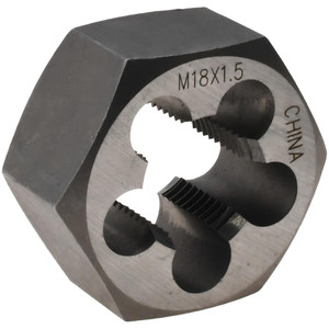 Value Collection Hex Rethreading Die: M18x1.5, Right Hand, Carbon Steel 364-0183 - 03866936