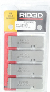 Ridgid Thread Chaser: 1/4-18 to 3/8-18 NPT, 12° Hook Angle, Right Hand Use with Ridgid 504A, 711, 713, 811A, 815A, 816, 817 & 842 Die 47760 - 74789397 Ridgid Thread Chaser: 1/4-18 to 3/8-18 NPT, 12° Hook Angle, Right Hand Use with Ridgid 504A, 711, 713, 811A, 815A, 816, 817 & 842 Die 47760 - 74789397