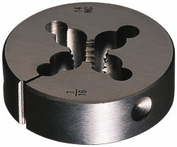 Cle-Line Round Die: 1-1/8-12, 3" OD, Carbon Steel Adjustable, Right Hand Thread C65427 - 89315030