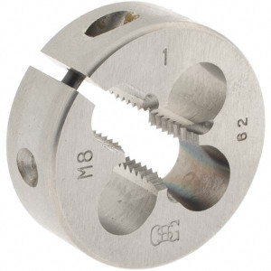OSG Round Die: M8x1, 25 mm OD, High Speed Steel Adjustable, Right Hand Thread 46086 - 01428457