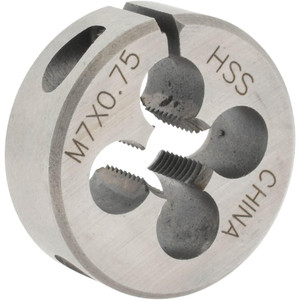 Value Collection Round Die: M7x0.75, 1" OD, High Speed Steel Adjustable, Right Hand Thread 314-1639 - 03862307