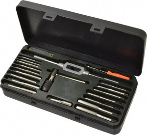 Value Collection Tap & Die Set: 1/8-27 Taps, 1/8-27 to 1/8-27 Dies, Metric Coarse, Metric Fine & NPT High Speed Steel, Bright Finish, Round Dies, Adjustable, 41 Pc 314-9543 - 63328488