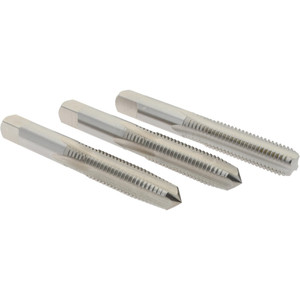 Hertel Tap Set: Metric Coarse, 4 Flute, High Speed Steel, Bright Finish 2-15/16" OAL, 6H Class of Fit, 3 Pc K029512AS - 02385706