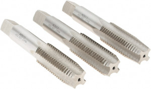 Value Collection Tap Set: Metric Coarse, 4 Flute, High Speed Steel, Bright Finish 4-15/32" OAL, Right Hand, 3 Pc JY9036468 - 09036468