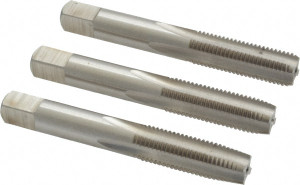 Value Collection Tap Set: Metric Fine, 4 Flute, High Speed Steel, Bright Finish 2-15/16" OAL, Right Hand, 3 Pc JY9036328 - 09036328