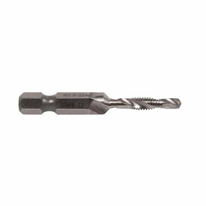 Greenlee Combination Drill Tap: #8-32, 2B, 2 Flutes, High Speed Steel 1/8" Drill, 1" Drill Length, 1/2" Thread Length, 2-1/16" OAL DTAP 8-32 - 04030409