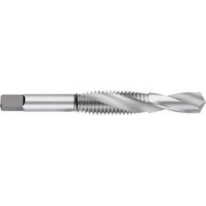 Titan USA Combination Drill Tap: #8-32, H3, 2B, 2 Flutes, High Speed Steel 0.136" Drill, 13/32" Drill Length, 1/2" Thread Length, 2-5/32" OAL TT70707 - 07960826