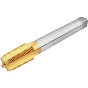 Hertel Extension Pipe Tap: 1/2-14 NPT, 4 Flutes, Plug Chamfer, High Speed Steel 0.6875" Shank Dia, 6" OAL, TiN Finish K015925AS25 - 07681042