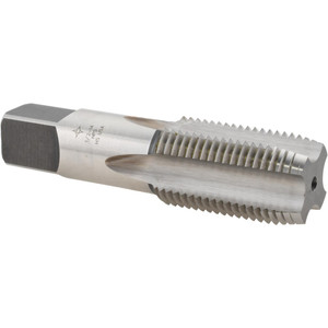 Cleveland Twist Drill Standard Pipe Tap: 1/2-14, NPS, 4 Flutes, High Speed Steel, Bright/Uncoated 1-3/8" Thread Length, 3-1/8" OAL C64119 - 40231383