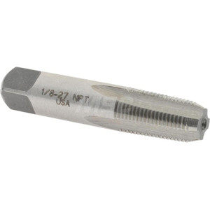 Hertel Standard Pipe Tap: 1/8-27, NPT, 4 Flutes, Carbon Steel, Bright/Uncoated 2-1/8" OAL, NPT 793U 1/8 - 59339812