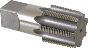 Hertel Standard Pipe Tap: 1-1/2 - 11-1/2, NPT, 7 Flutes, High Speed Steel, Bright/Uncoated 1-3/4" Thread Length R837562-S - 59920157