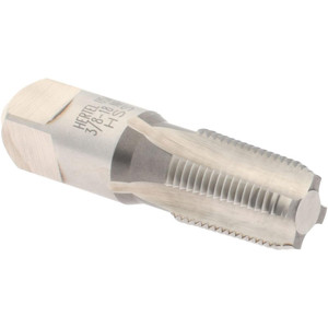 Hertel Standard Pipe Tap: 3/8-18, NPT, 4 Flutes, High Speed Steel, Bright/Uncoated 2-9/16" OAL, NPT G127360-S - 88244314