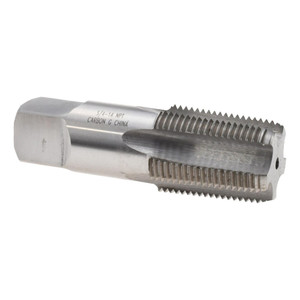 Value Collection Standard Pipe Tap: 3/4-14, NPT, 5 Flutes, Carbon Steel, Bright/Uncoated 1-3/8" Thread Length JY4350070 - 04350070