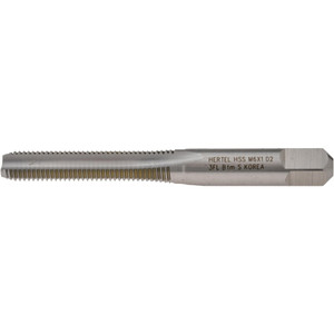 Hertel Hand STI Tap: M6 x 1 Metric Course, D2, 3 Flutes, Bottoming Chamfer 2-23/32" OAL, High Speed Steel, Bright Finish K007260AS - 87145363