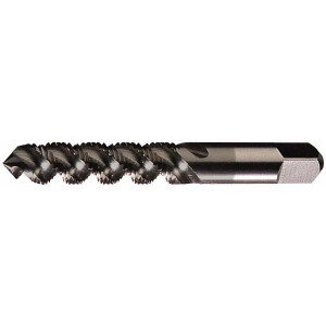 Cleveland Twist Drill Spiral Flute Tap: #10-24, UNC, 3 Flute, Bottoming, 2B Class of Fit, High Speed Steel, Oxide Finish 0.5" Thread Length, Right Hand Flute, Right Hand Thread, H3, Series 1094BO C58437 - 57213134