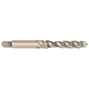 Cleveland Twist Drill Spiral Flute Tap: M8 x 1.25, Metric, 3 Flute, Plug, 2B Class of Fit, High Speed Steel, Bright/Uncoated 0.69" Thread Length, Right Hand Flute, Right Hand Thread, D5, Series 1093 C58810 - 57213233
