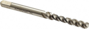 Kennametal Spiral Flute Tap: M5x0.80 Metric Coarse, 3 Flutes, Bottoming, 6H Class of Fit, Vanadium High Speed Steel, Bright/Uncoated 1/2" Thread Length, 2-3/8" OAL, Right Hand Thread, D4 4130547 - 88416326