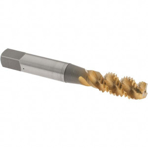 OSG Spiral Flute Tap: M10x1.50 Metric Coarse, 3 Flutes, Plug, 6H Class of Fit, High Speed Steel, TIN Coated 2-15/16" OAL, Right Hand Thread, D6, Series 143 1986605 - 44158939