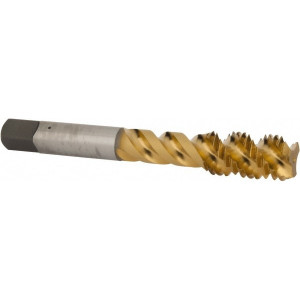 OSG Spiral Flute Tap: M12x1.75 Metric Coarse, 3 Flutes, Bottoming, 6H Class of Fit, High Speed Steel, TIN Coated 3-3/8" OAL, Right Hand Thread 2988605 - 04622379