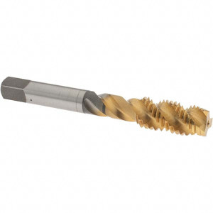OSG Spiral Flute Tap: M12x1.75 Metric Coarse, 3 Flutes, Plug, 6H Class of Fit, High Speed Steel, TIN Coated 3-3/8" OAL, Right Hand Thread, D6, Series 143 1986905 - 44158921