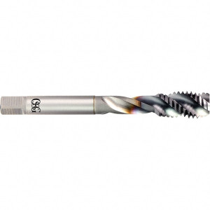 OSG Spiral Flute Tap: M7x1.00 Metric Coarse, 3 Flutes, Semi-Bottoming, 6H Class of Fit, Powdered Metal, V Coated 80 mm OAL, Right Hand Thread, D5, Series 16500 1650004808 - 49195399