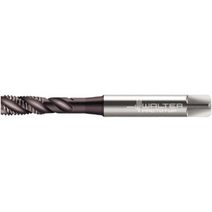 Walter Prototyp Spiral Flute Tap: M8x1.25, Metric, 4 Flute, Bottoming, 6HX Class of Fit, Powdered Metal, Hardlube Finish 12.00 mm Thread Length, 90.00 mm OAL, Right Hand Flute, Right Hand Thread, Series EP2051362 6245614 - 36252484